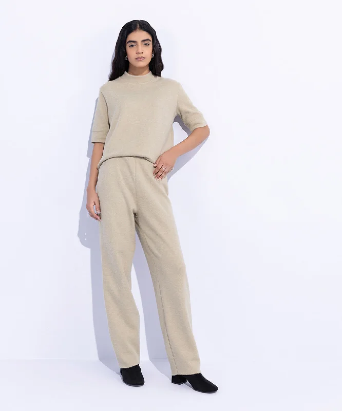 Women's Clothing Outfit Set Trend Forward Threads Ribbed Straight Trousers