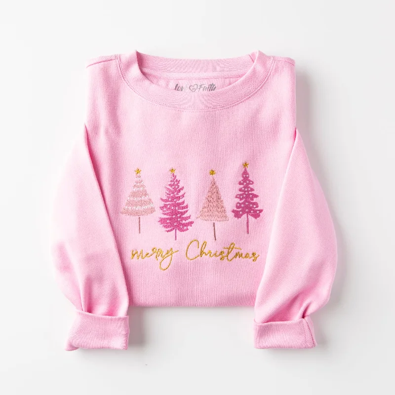 Women's Resort Apparel Chic Wardrobe Essentials Embroidered Merry Christmas Sweatshirt