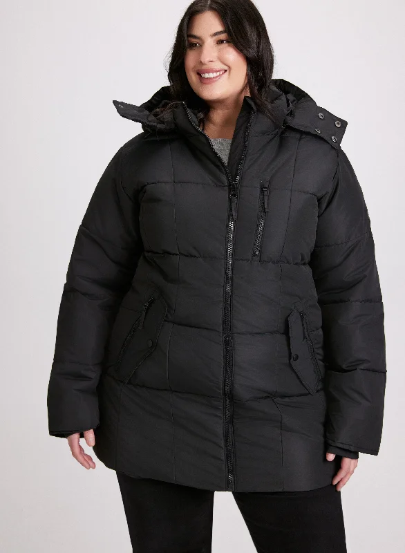 Women's Athleisure Apparel Y2K Nostalgic Fashion Look Quilted Puffer Coat