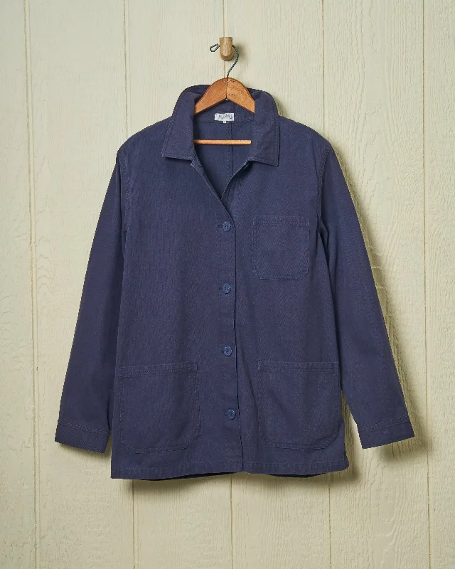 Women's Fashion Clothes End Of Season Sale Women's French Workman’s Jacket in Navy Herringbone