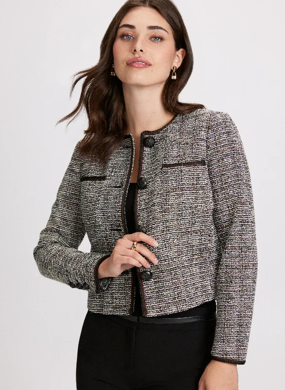 Women's Trendy Garments Snag Fabulous Fashion Bargains Cropped Bouclé Jacket