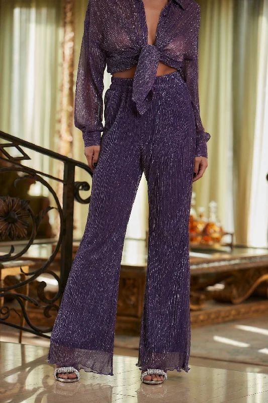 Elegant Women's Attire Fashion Forward, Function First Victoria Purple Pull On Pants