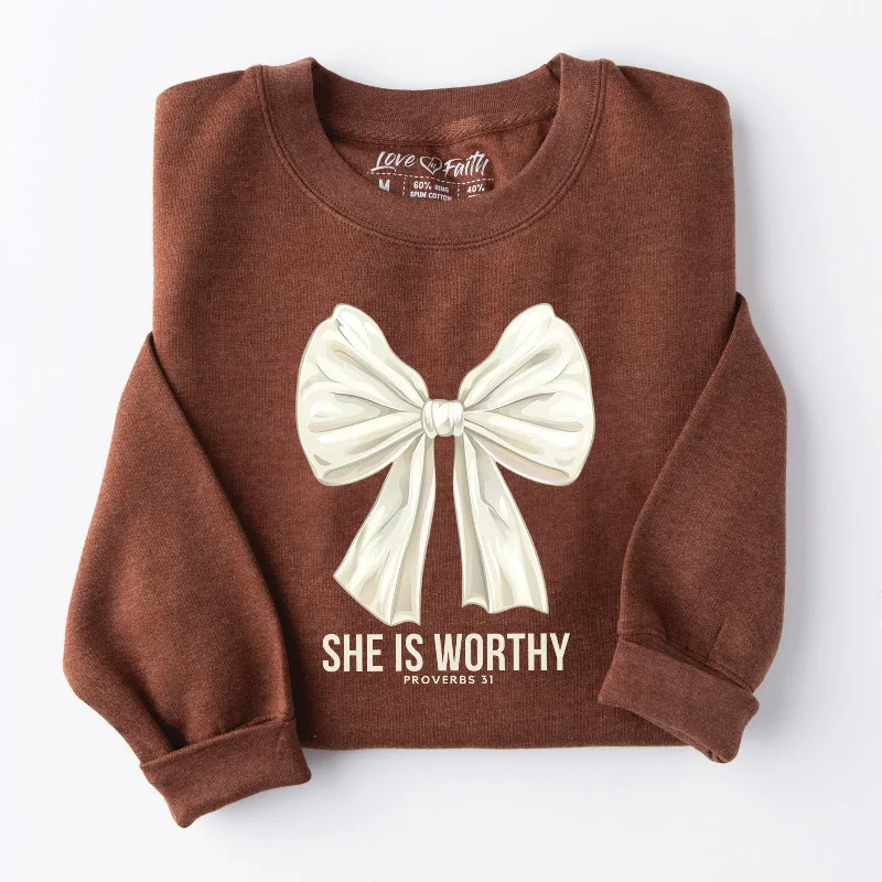 Women's High-Fashion Apparel Premium Quality Garments She is Worthy Sweatshirt