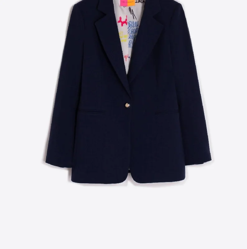 Vintage-Inspired Women's Apparel Trendsetting Threads Espiga Jacket In Navy