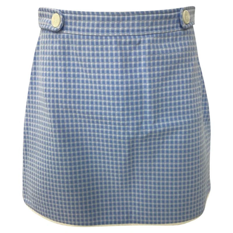 Women's Occasion Wear Clothing Buy More, Save More Miu Miu Scalloped Gingham Stretch-Knit Mini Skirt In Light Blue Polyamide