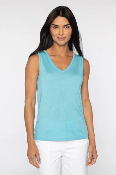 Affordable Luxury Women's Garments Feminine Flow Kinross Cashmere Front to Back Tank