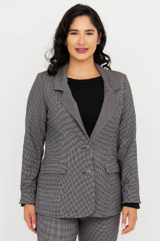 Women's Clothing Sets Fashion Sale Kacey Blazer, Houndstooth, Modal