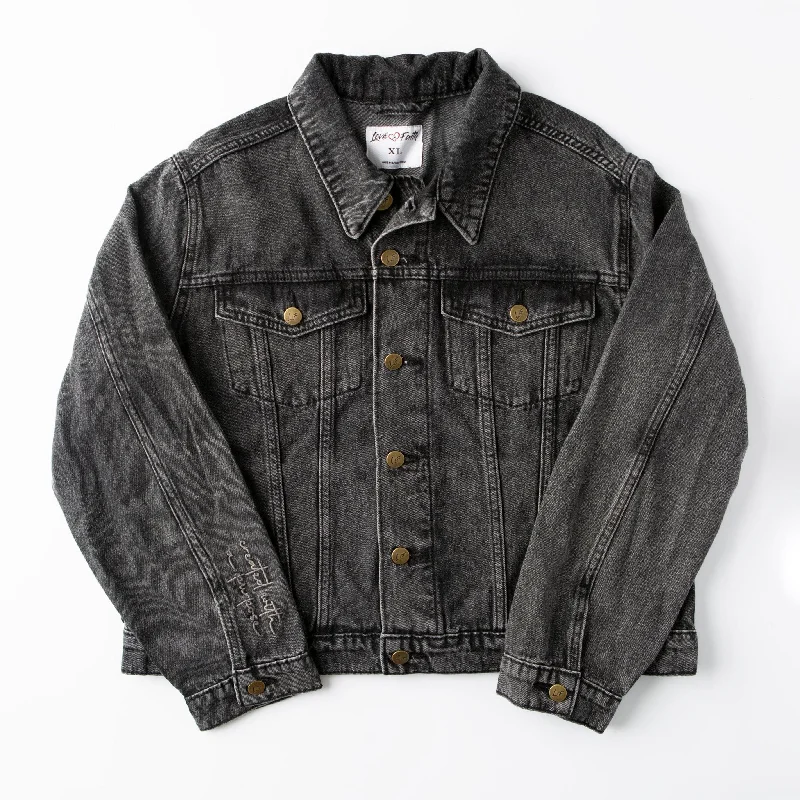 Women's Outdoor Activity Garments Trend Forward Women's Wear Vintage Washed Created With A Purpose Denim Jacket