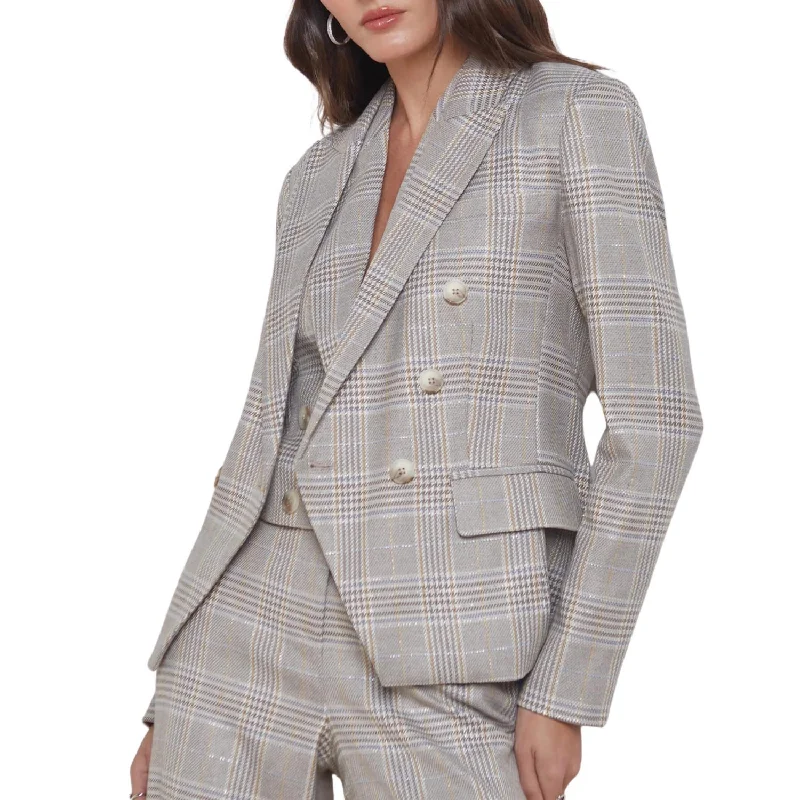 Women's Athleisure Apparel Quality Wear Kenzie Blazer In Metallic In Ivory Neutral Multi