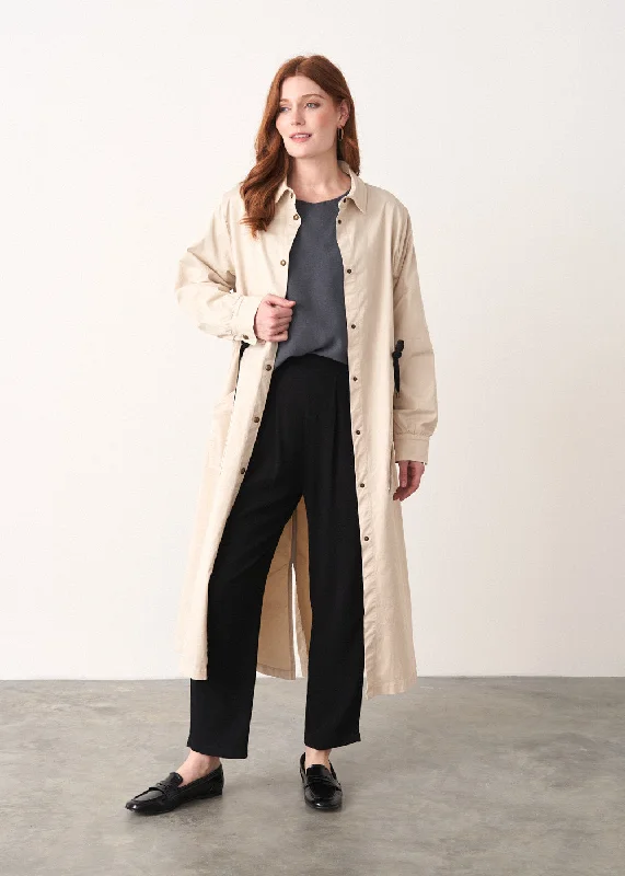 Women's Clothing Apparel Feminine Grace BETTINA COTTON TRENCH COAT - OATMEAL