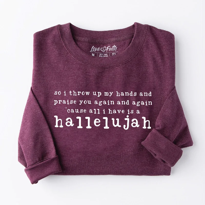 Women's Cozy Winter Attire Huge Discounts This Week Hallelujah Sweatshirt