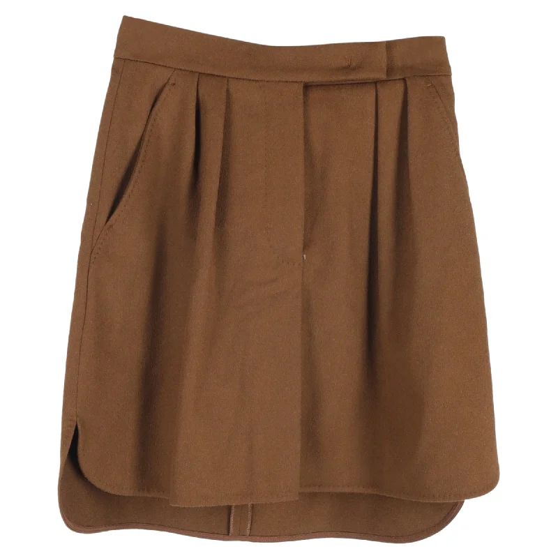 Sustainable Fashion Clothing For Women Flash Deals Max Mara Zorro Mini Skirt in Brown Camel Hair