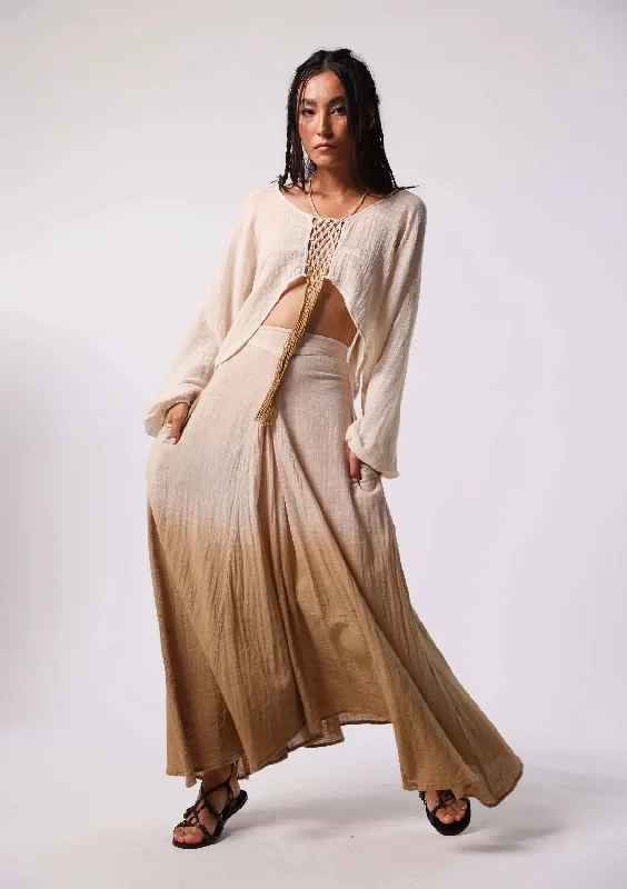 Women's Trendy Clothing Limited Stock, Big Discounts BLOOM MAXI SKIRT - UNDYED WITH CURRY OMBRE