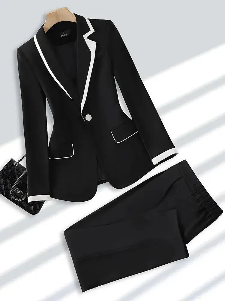 Women's Apparel Chic Trends For The Fashion Savvy Double Pocket Formal Women Pant Suit