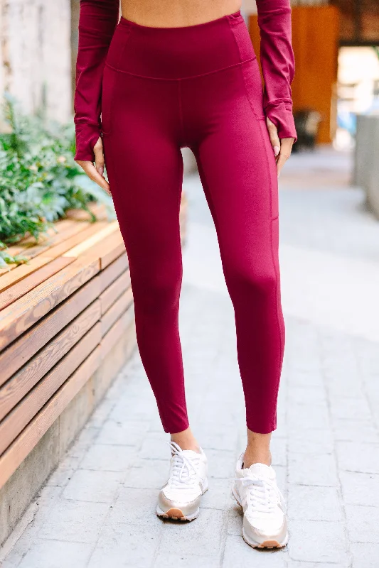 Chic Clothing For Women Exclusive Sale Get Going Burgundy Red 7/8 Leggings