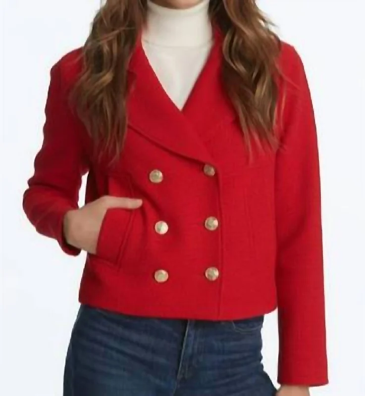 Chic Clothes For Women Fashion Sale Line Item Double Breasted Jacket In Red