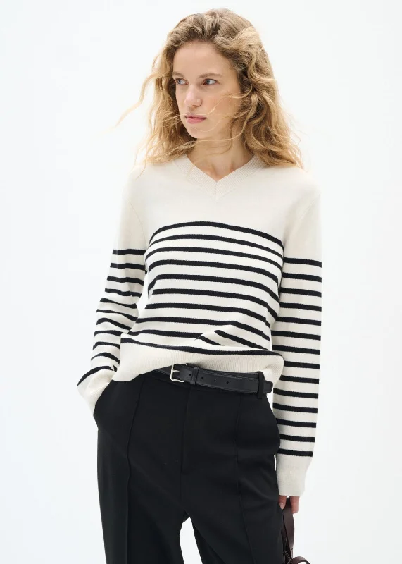 Affordable Women's Outfit Designer Wear On Sale InWear - Wallis V-neck Striped Pullover