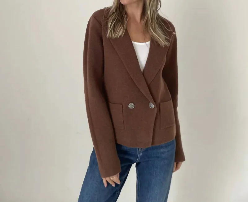 Women's Professional Apparel Versatile Wardrobe Essentials Heller Double Breasted Blazer In Brown