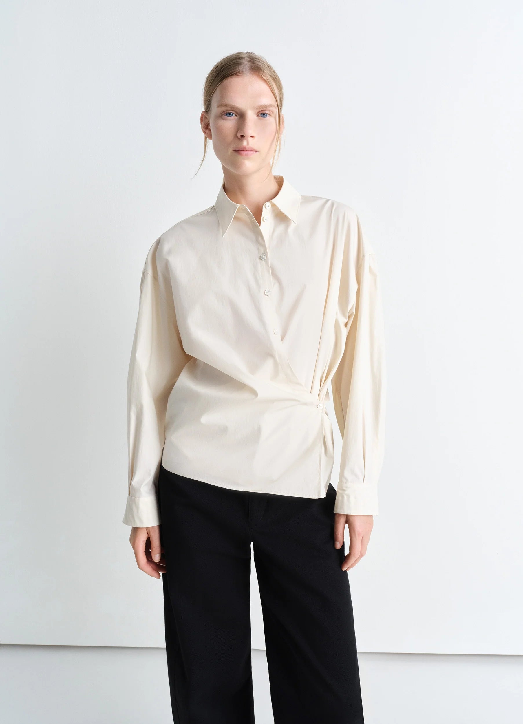 Women's Layered Outfit Versatile Style Wardrobe STRAIGHT COLLAR TWISTED SHIRT