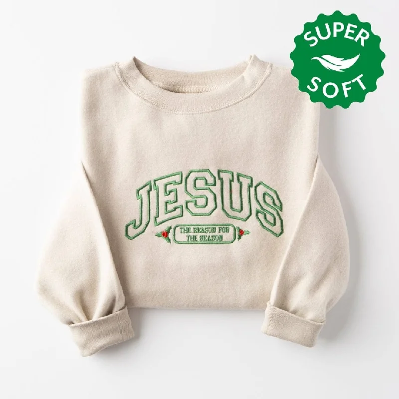 Women's Travel Garments Dive Into Trendy Women's Fashion Embroidered Jesus Fuzzy Sweatshirt