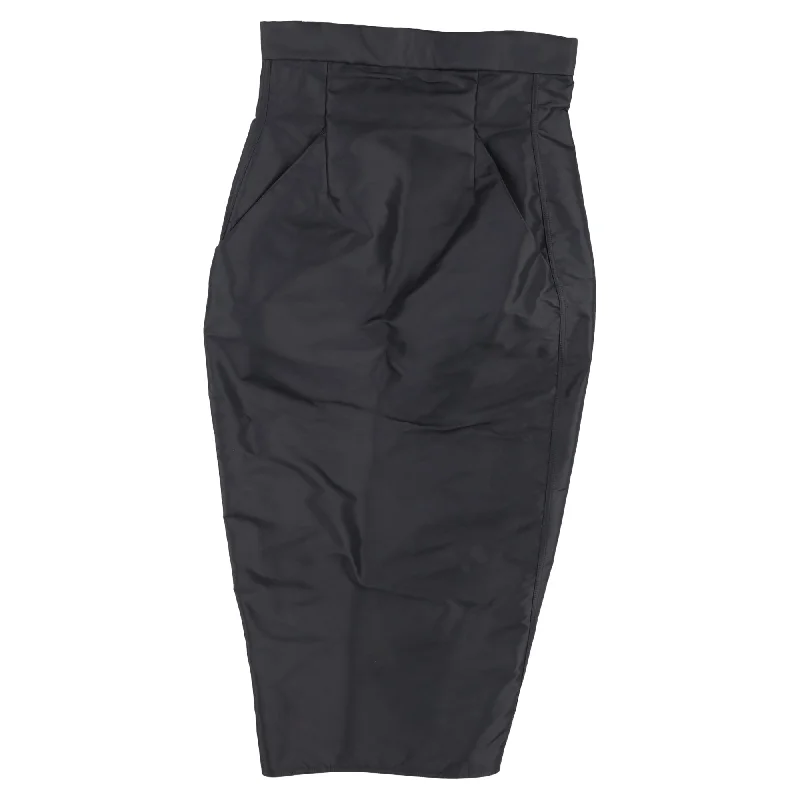 Women's Layered Outfit Fashion Sale Rick Owens Pencil Skirt in Black Polyamide