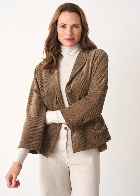 Casual Apparel For Women Refined Simplicity GEORGIA CORDUROY JACKET - KHAKI