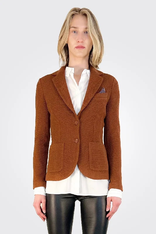 Women's Clothes For Work Exclusive Discount Slim Honey Comb Blazer - Carrot