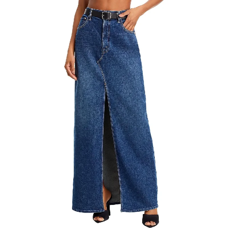 Fashion-Forward Women's Clothing New Season Fashion Preview Sale Bombshell Maxi Womens Pocket Denim Maxi Skirt