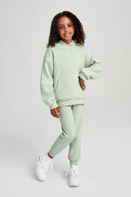 Women's Comfortable Lounge Attire Sophisticated Fashion Bernie Kids Unisex Hoodie - Light Sage