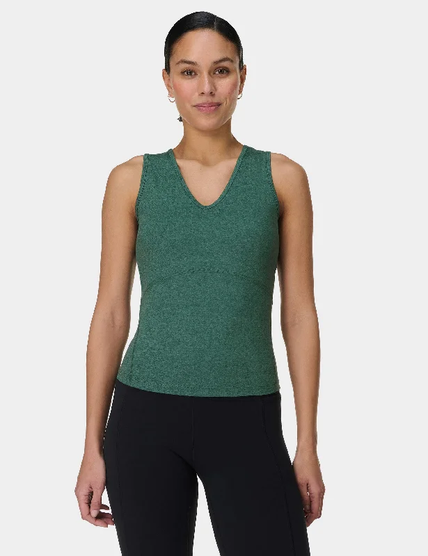 Women's Apparel And Garments Elegant Style Gaia V-Neck Tank - Glade Green Marl