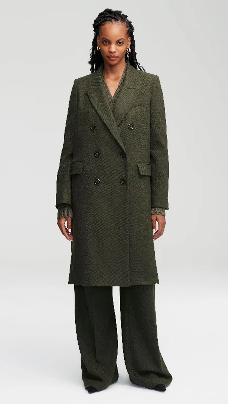 Women's Resort Apparel Flash Sale Peak Lapel Coat in Wool Twill | Hunter