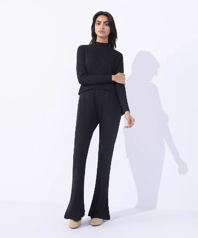 Women's Outfit For The Office Style Streetwear Ribbed Flared Trousers