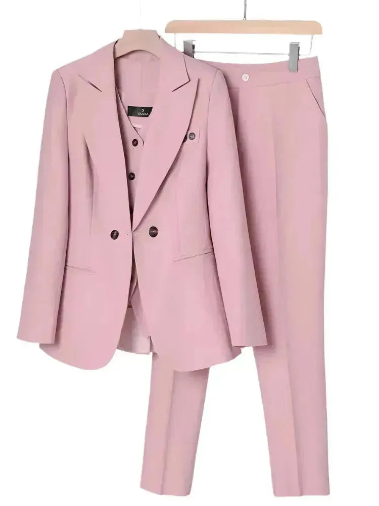 Women's Stylish Professional Garments Trendy Threads 3-Piece Set Women Pant Suit,  Formal Pantsuit