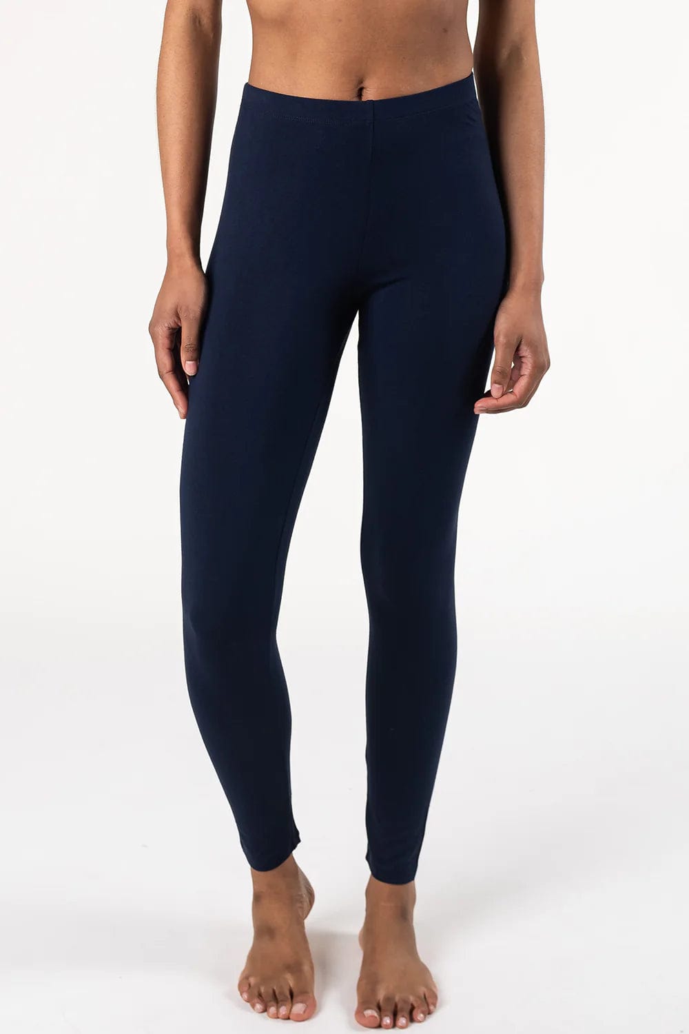 Stylish Women's Apparel Romantic Detailing Terrera Suri Bamboo Full Length Ink Blue Legging - 51850T