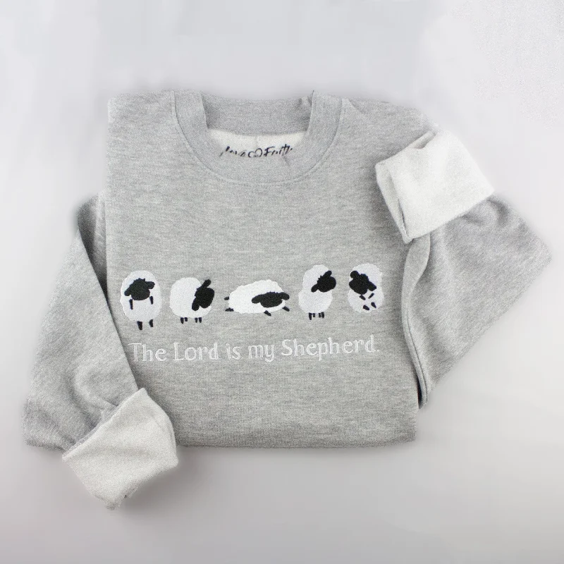 Affordable Luxury Women's Garments Trendy Attire For Her Embroidered The Lord is my Shepherd Sweatshirt