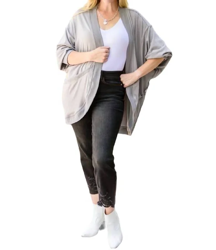 Timeless Women's Garments Day-To-Night Styles Feel Good Cardigan In Grey