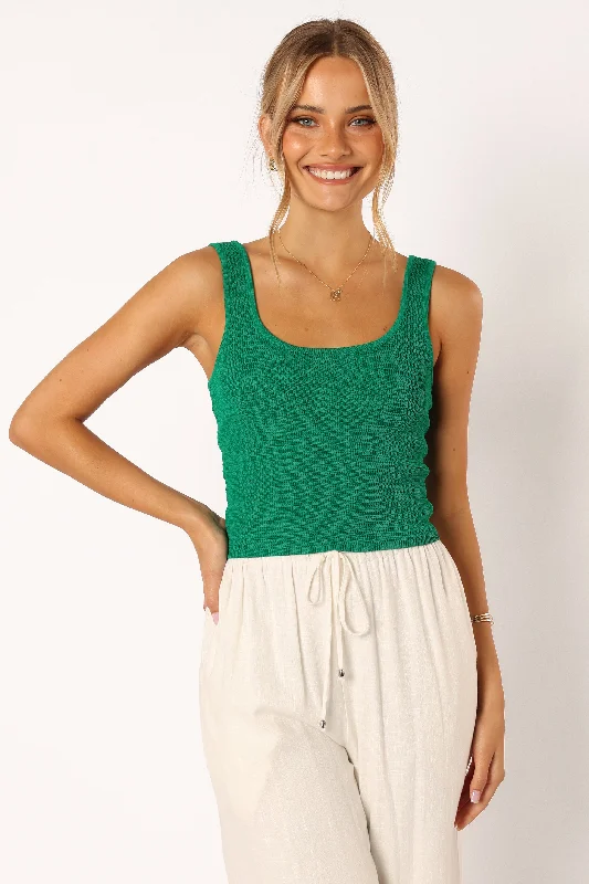 Women's Romantic Outfit Fashion Forward Femme Soji Knitted Tank - Green