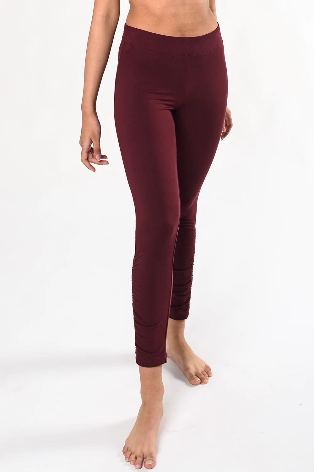 Women's Clothing And Garments Sets Artful Design Terrera Ruched Movement Leggings- Wine