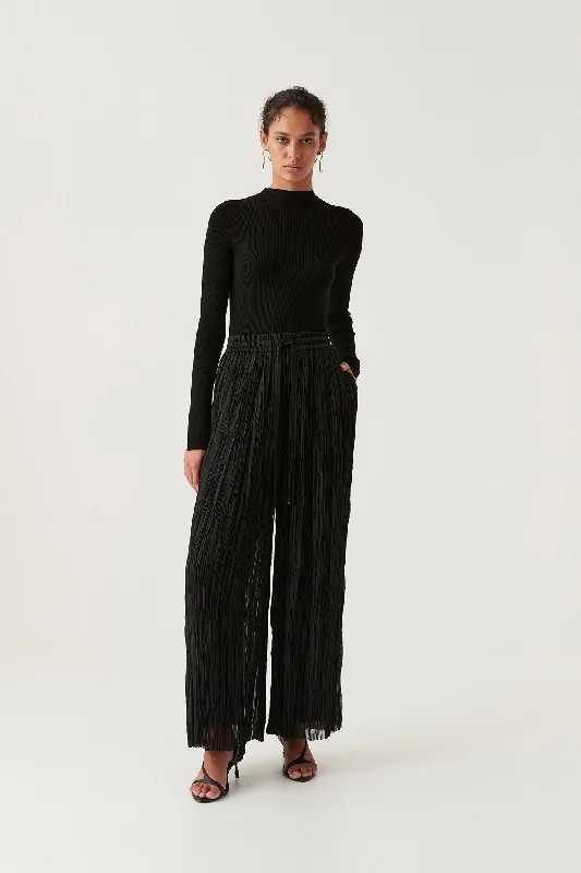 Women's Outerwear Apparel Casual Fashion Aerial Pleated Palazzo Pant