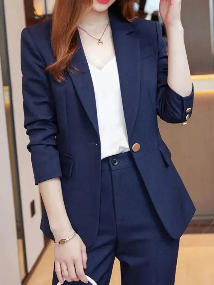 Timeless Women's Garments Trendy Women's Collection Formal 1-Button Women's Pantsuit